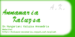 annamaria kaluzsa business card