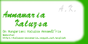 annamaria kaluzsa business card